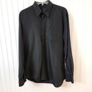 Vittoria black button down dress shirt 15- 15.5 33/34